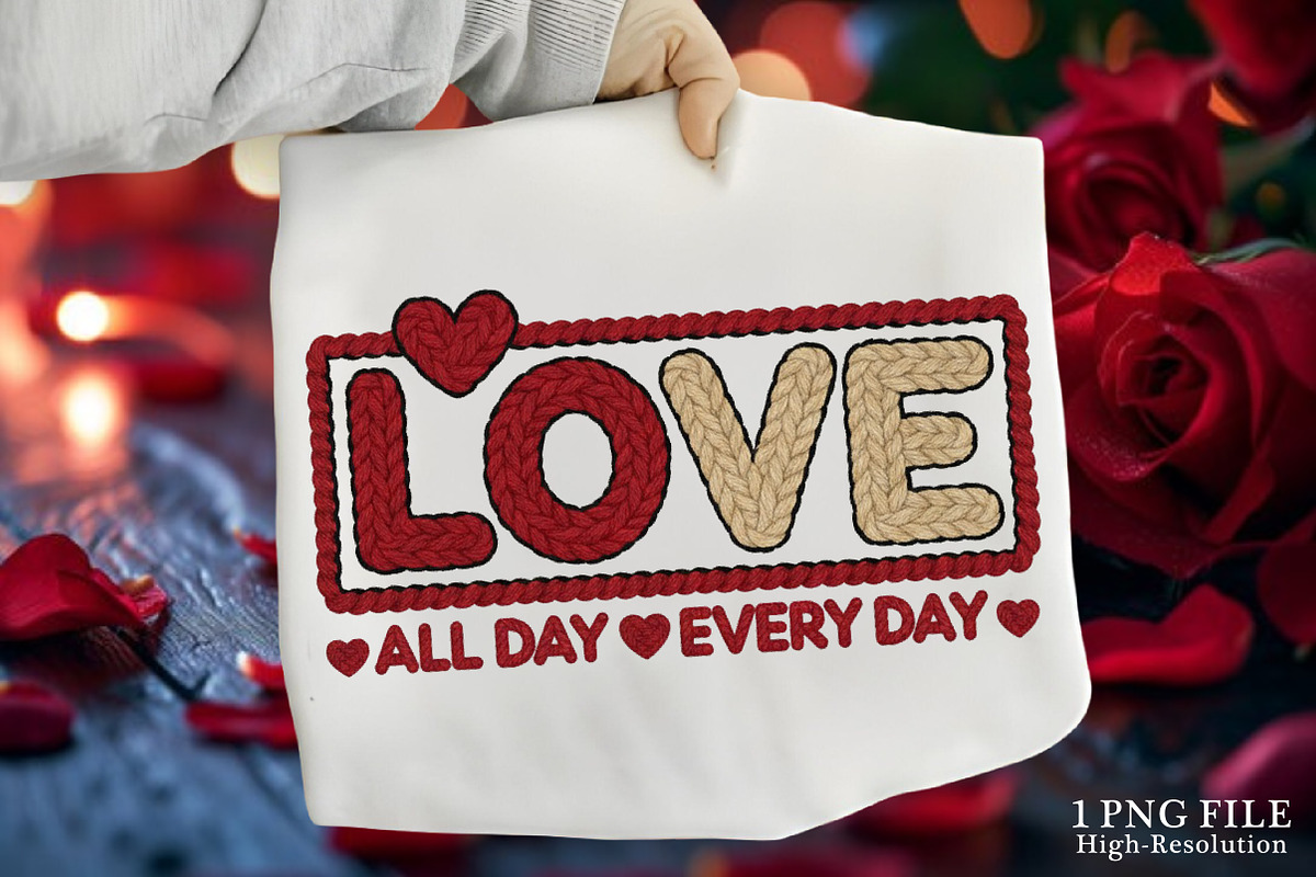Faux Yarn Chunky LOVE Png, Valentine, an Illustration by Canvas Craft (Photo 1 of 7)