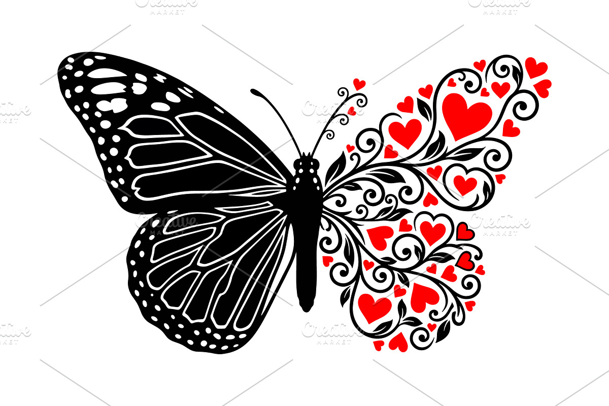 Split wings butterfly illustration, a Decorative Illustration by nandinigraphics (Photo 2 of 3)