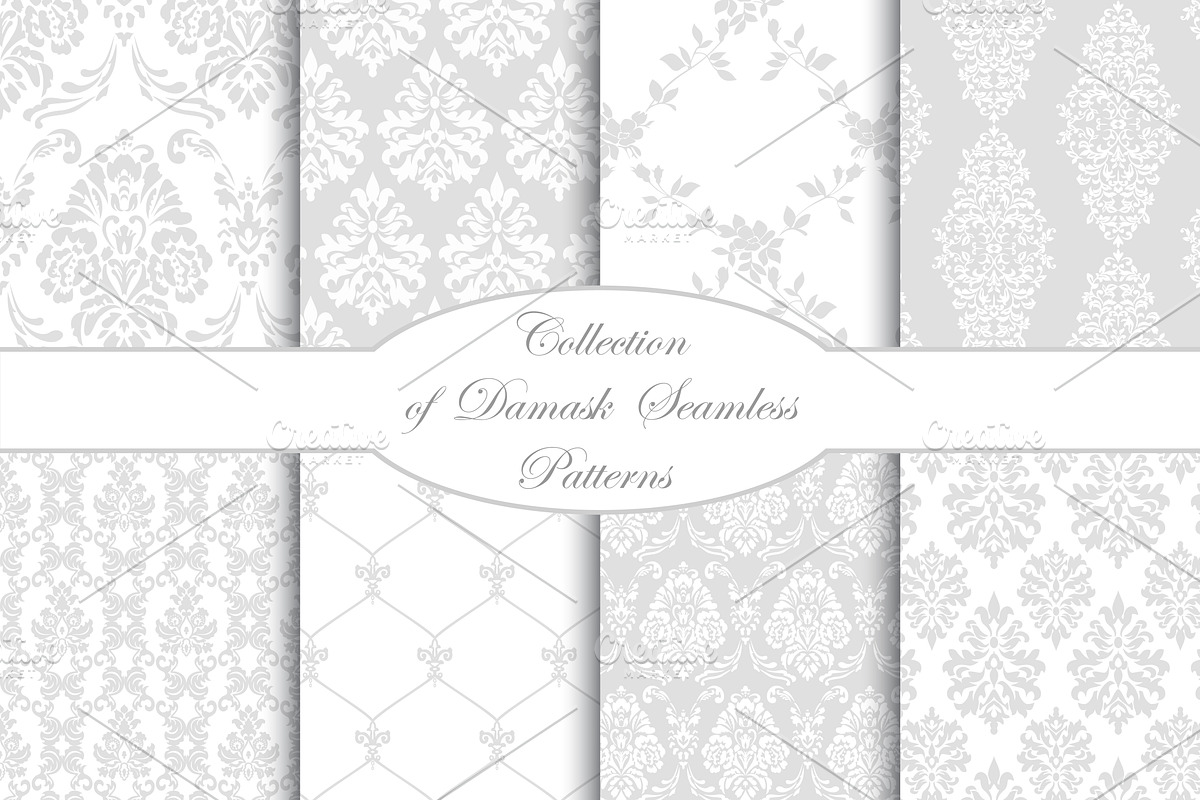 Damask vector seamless patterns, a Pattern Graphic by Alonka's Illustrations (Photo 1 of 9)