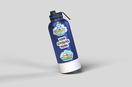 Tumbler Sticker Mockup, an Advertising Mockup by Rami's Mockups