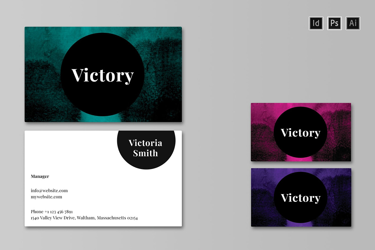 VICTORY Business Card Template, a Business Card Template by Nectarine (Photo 2 of 9)