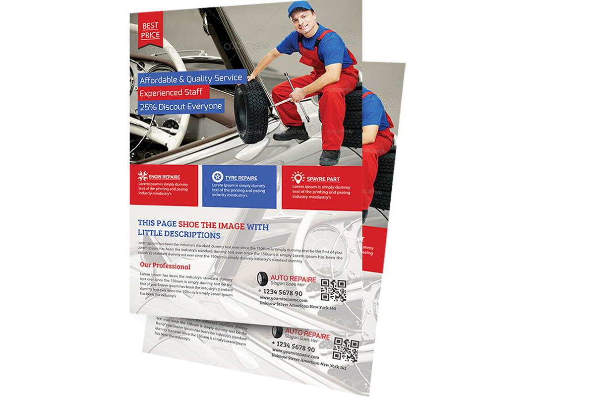 Auto Service Flyer Template, a Flyer Template by TheGraphicsWorld (Photo 1 of 3)