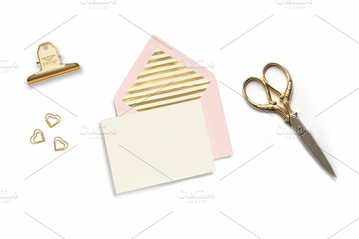 pink & gold envelope styled desktop, a Business Photo by Negative Space (Photo 2 of 2)