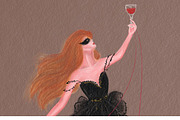 Woman with mask in black dress, a Person Illustration by tranyenhanu (Thumbnail 3 of 3)