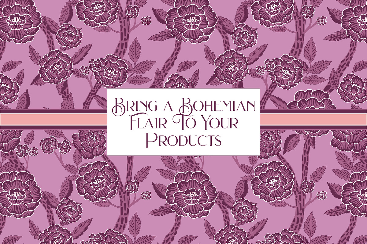 Bohemian Bloom Patterns PinkPurple, a Pattern Graphic by RachelStudio (Photo 9 of 10)