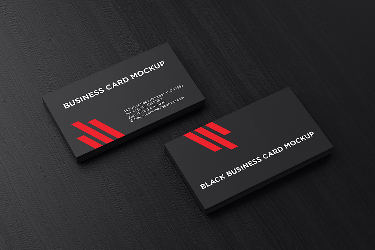 Black Business Card Mockup, a Print Template by aykutfiliz (Photo 3 of 8)