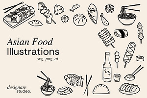 Asian Food Illustrations