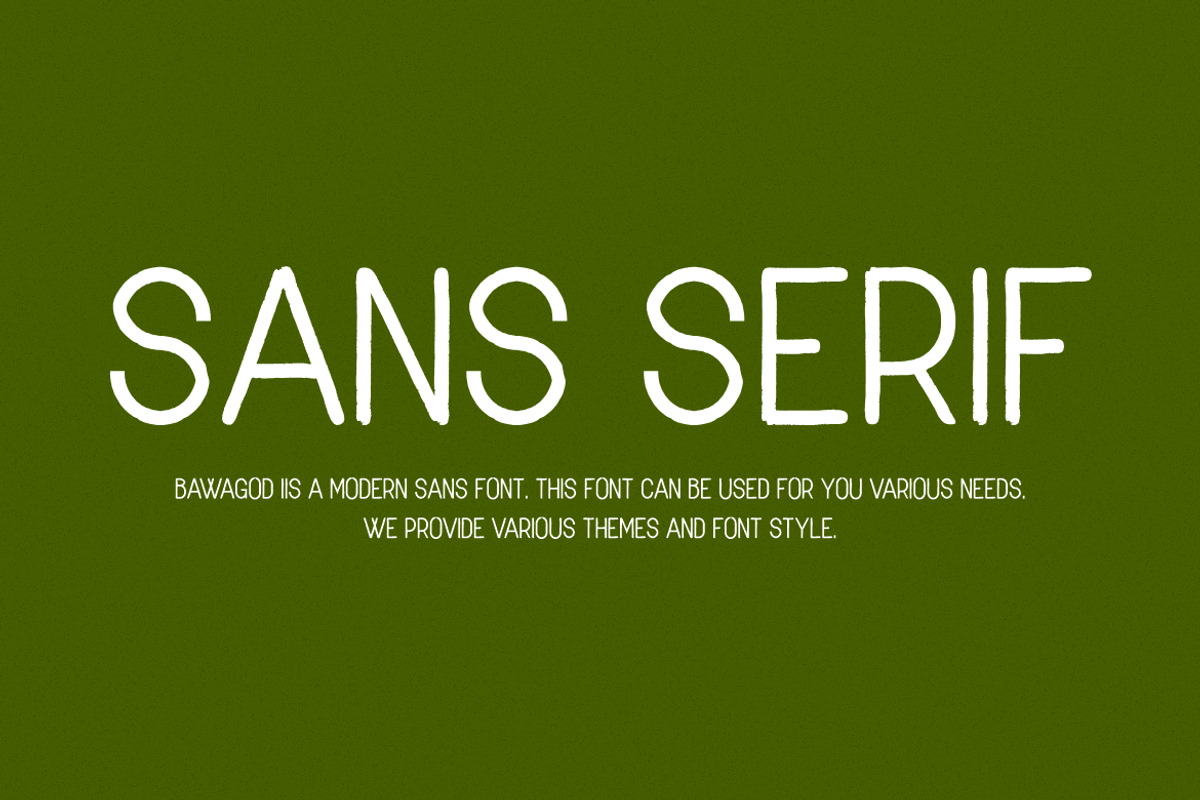 Bawagod - Modern Sans Font, a Sans Serif Font by Iqsiart Studio (Photo 2 of 6)