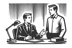 Business Consultation Meeting in, a Person Illustration by AlexArt