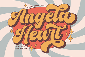 Angela Heart - Retro Script Font, a Script Font by Keithzo