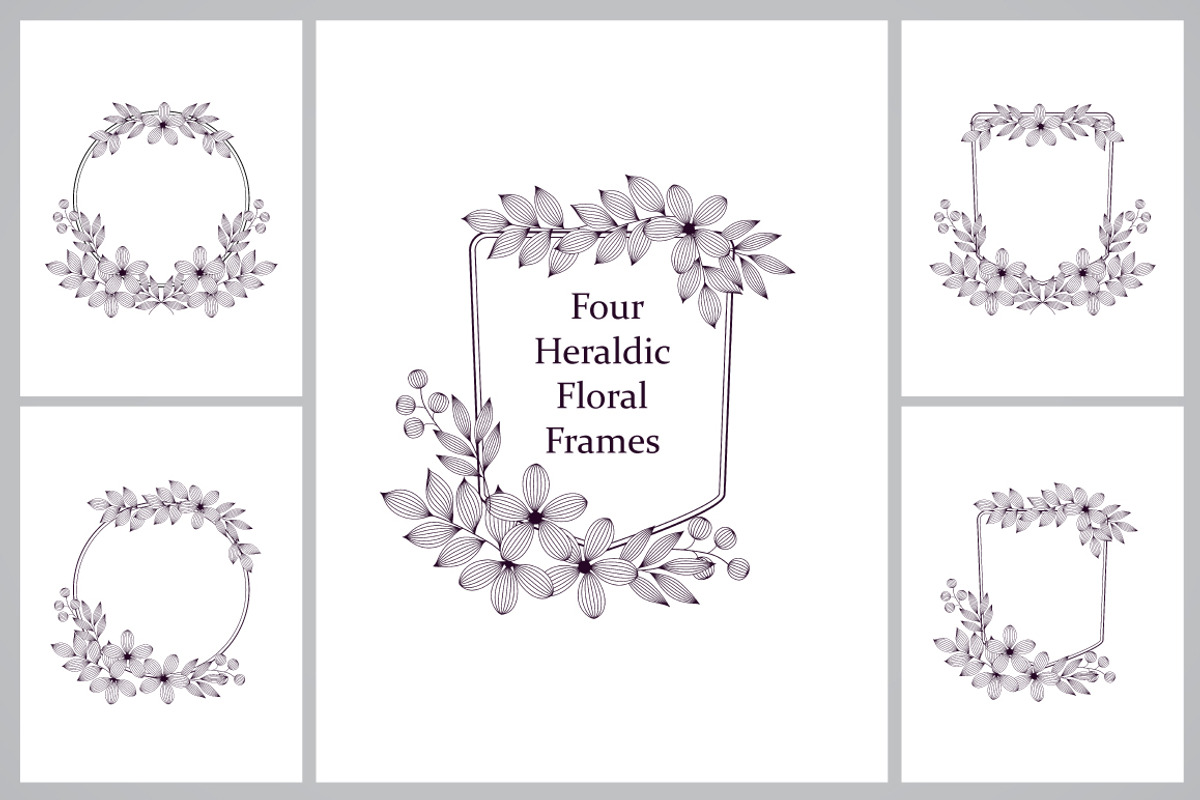 Floral heraldic shield card template, an Invitation Template by Natalyon (Photo 1 of 3)