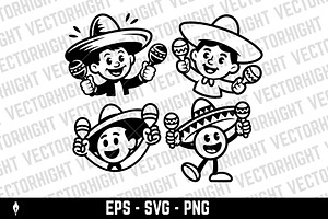 Mascot in ladge sombrero, a Person Illustration by Vectorhight