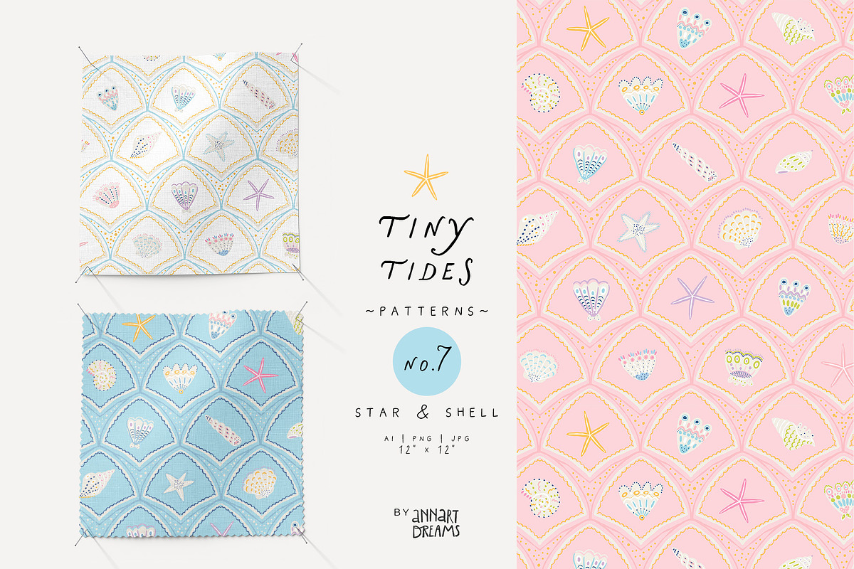 TINY TIDES. Seamless Patterns, a Pattern Graphic by annartdreams (Photo 9 of 11)