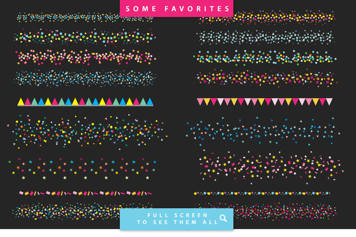 Confetti Party Illustrator Brushes, a Brush Add-On by MarkieAnn Creative (Photo 2 of 7)