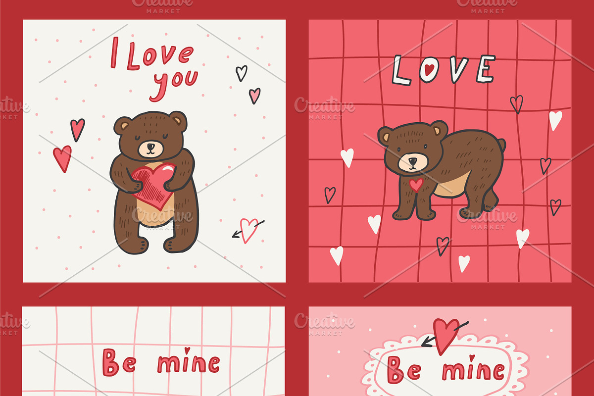 Be mine Teddy Bear Valentine, a Pattern Graphic by GooseFrol (Photo 2 of 9)