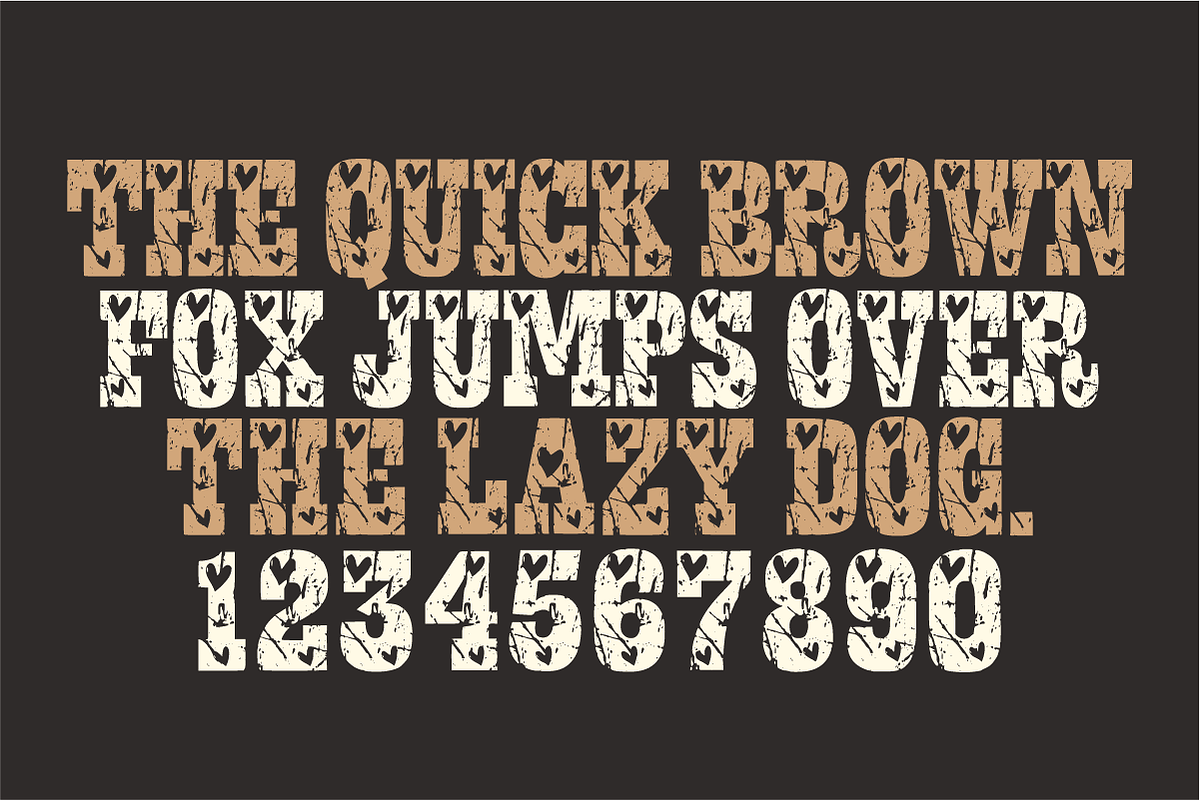 Vintage Valentine – Distressed Heart, a Slab Serif Font by KiddoGlyphs Studio (Photo 5 of 5)