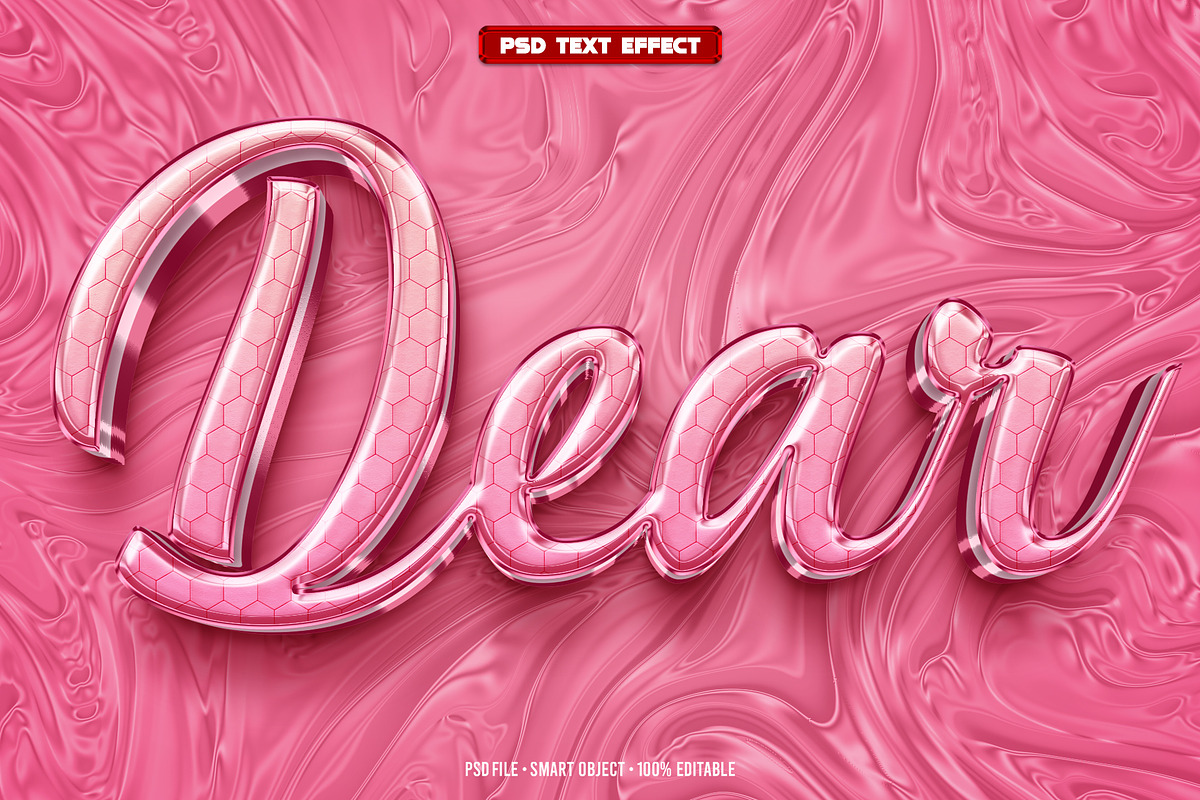 Dear 3D editable text effect, a Layer Style Add-On by Hello Muh (Photo 1 of 2)