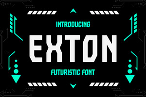 Exton - Futuristic Font, a Font by Typefactoryco