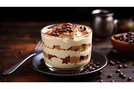 creamy portion tiramisu food ai, a Background Photo by pikepicture