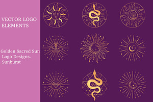 Golden Sacred Sun Logo Designs, a Branding & Logo Template by Design House