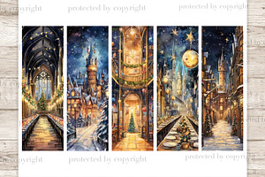 Christmas Bookmark Magical Castle