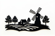 Dutch Windmill Field Set, an Illustration by BIPLOB EXPERT (Thumbnail 5 of 10)
