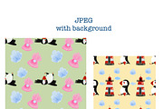 Watercolor Puffin Seamless Pattern, an Animal Illustration by Oleksandra Illustrates (Thumbnail 11 of 13)