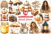 Watercolor Neutral Autumn Clipart, an Illustration by Dream Creation (Thumbnail 1 of 4)
