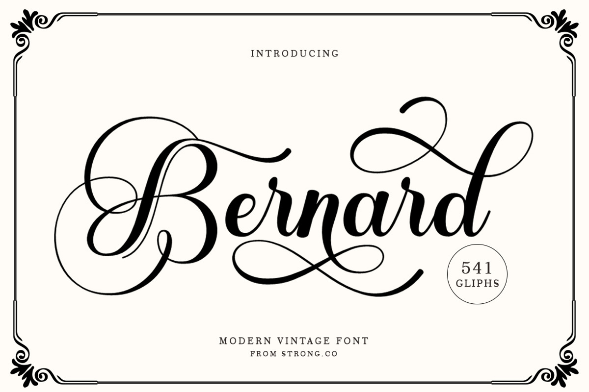 Bernard Script, a Script Font by Strong.co (Photo 1 of 9)