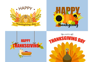 Happy Thanksgiving Day Banner Set