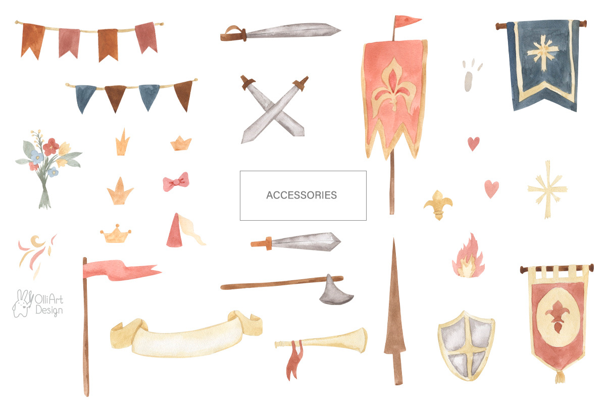 DRAGONS AND KNIGHTS. Watercolor, an Illustration by OlliArtDesign (Photo 7 of 9)