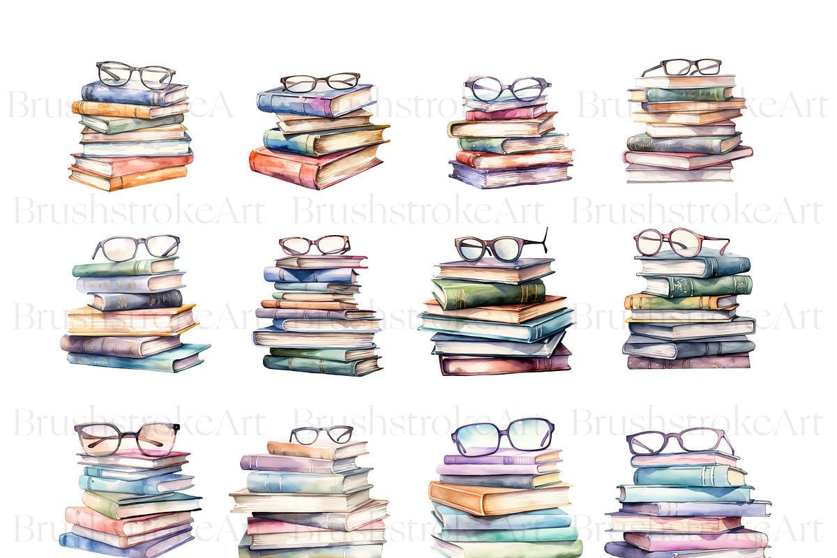 Stack of Books Clipart| Floral Books, an Education Illustration by BrushstrokeArtGB (Photo 2 of 9)