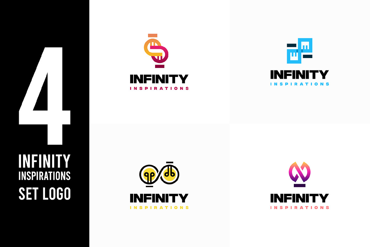 Set of Infinity Bulb Idea Logo, a Branding & Logo Template by Lucky Creative (Photo 1 of 5)