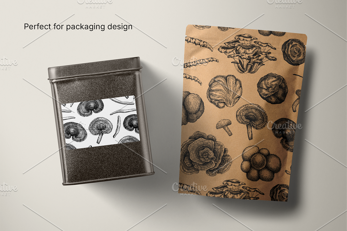 Medicinal Mushrooms & Plants Set, a Healthcare Illustration by Yevheniia (Photo 10 of 12)