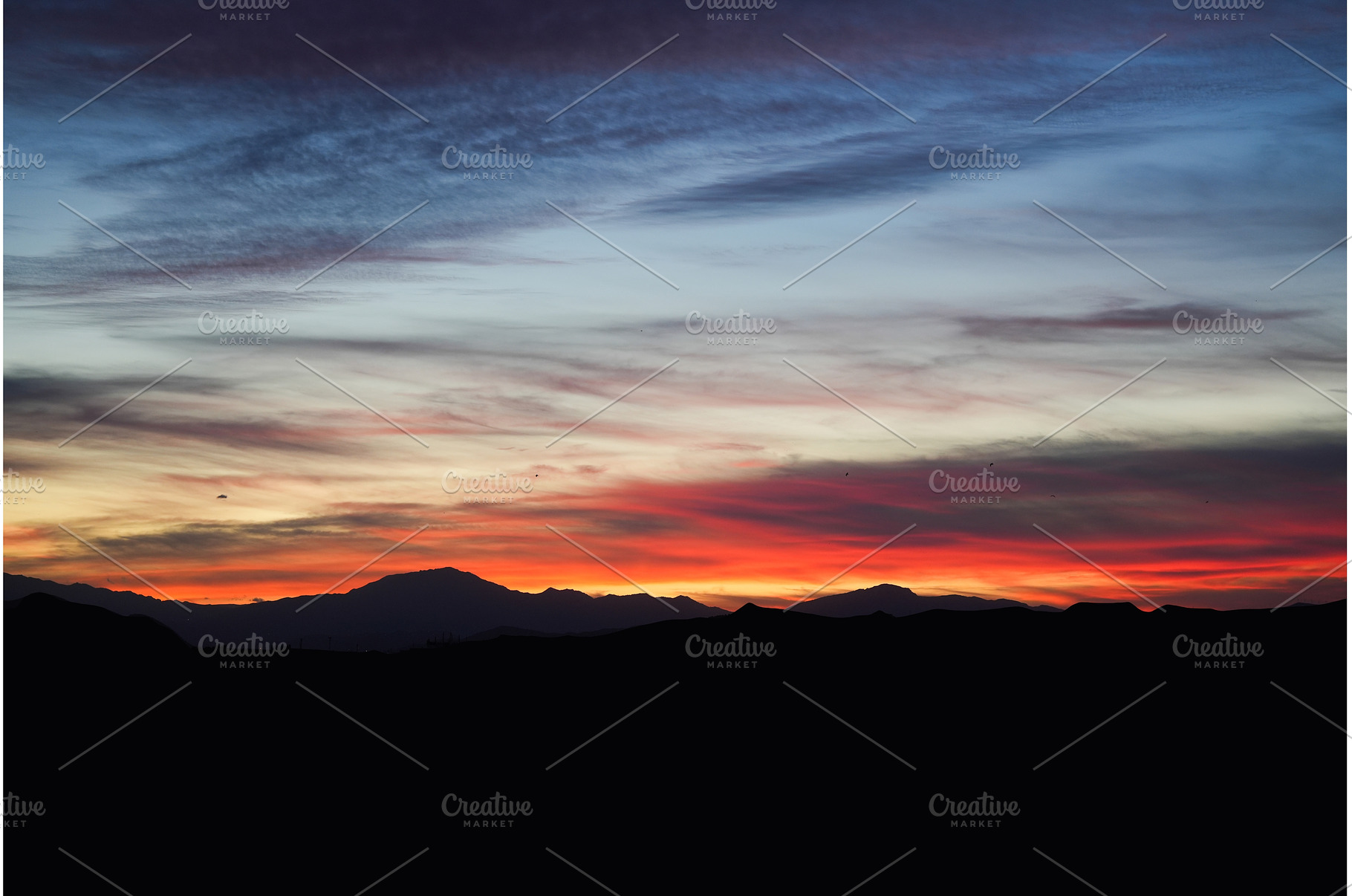 Vibrant Red and Orange Sunset Sky, a Nature Photo by volodymyrshtun13795