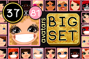 vector BIG avatars SET, a Templates & Theme by WINDmade (Thumbnail 1 of 40)
