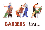 Barbers give haircut to clients set, a Person Illustration by Good Studio (Thumbnail 1 of 4)