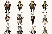 Victorian Whimsical Animal Clipart, an Animal Illustration by BusyDaydesign (Thumbnail 2 of 9)