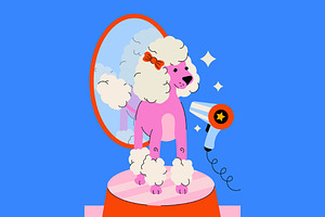 Pet Salon Full Illustration, an Animal Illustration by graphicook