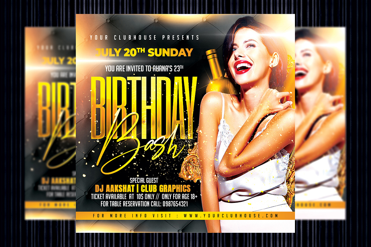 Birthday Flyer Template, a Templates & Theme by MithilaCreation (Photo 1 of 5)