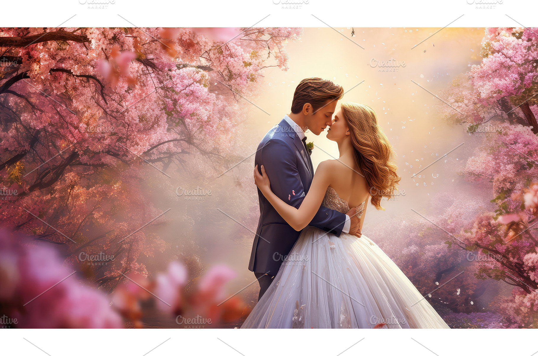 romance wedding spring background ai, a Nature Photo by pikepicture