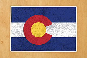 Colorado state silhouette flag map