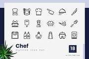 Chef Outline Icons, an Outline Icon by Zeer Graphic (Thumbnail 2 of 2)
