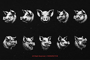 10 Bundle Dark Art Pig Beast Scary, an Illustration by Morspective (Thumbnail 6 of 7)