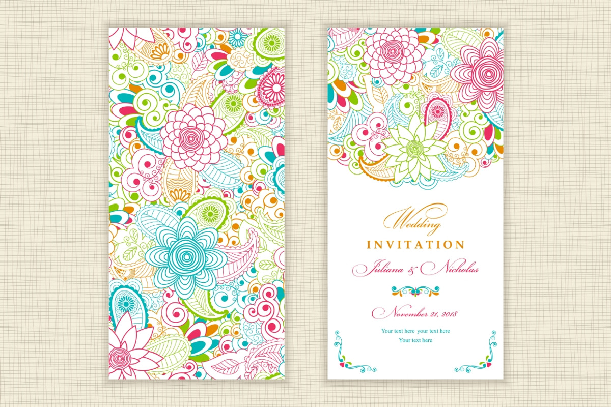 Set of Invitation and patterns, a Card Template by NataLito (Photo 3 of 7)