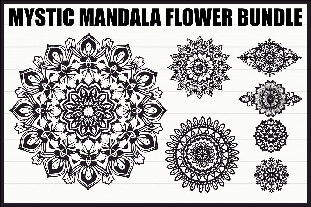 Mystic Mandala Flower Bundle, an Illustration by Creativeshirt (Photo 1 of 9)