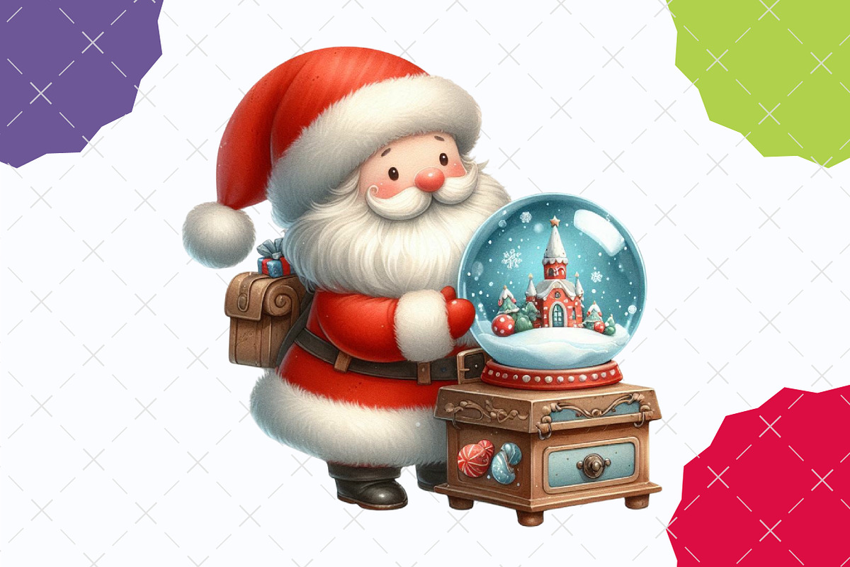 Quirky Santa PNG Clipart Bundle, an Illustration by designcity5 (Photo 4 of 5)