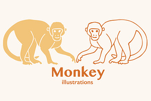Hand drawn monkey illustration