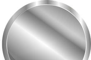 Shiny silver round medal, an Icon by JYa_Design