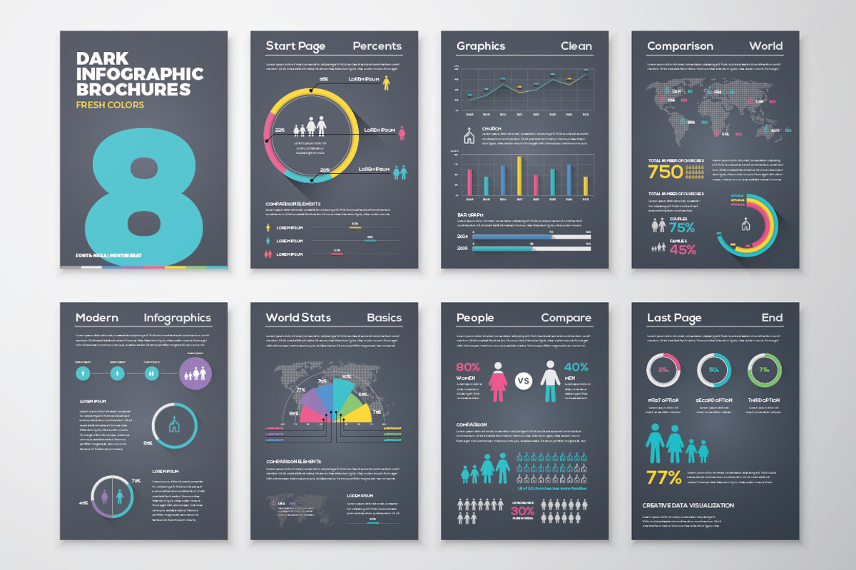 Infographic Brochure 8 Dark Version, a Presentation Template by Infographic Template Shop